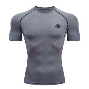 Hot Selling Custom Logo <b>Compression</b> Breathable Athletic Gym T <b>Shirt</b> Quick Dry Sport T <b>Shirt</b> <b>For</b> <b>Men</b> - Product Image 1