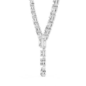Collar con Colgante de Moissanita de Corte Mixto, Plata de Ley 925, Cadena de Cable Chapada en Rodio, Certificado GRA, Lujoso para Bodas - Product Image 4
