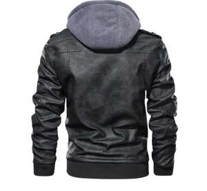 Chaquetas de cuero para hombre con logotipo personalizado de alta calidad Producto de alta calidad Chaqueta de invierno de cuero Chaquetas de cuero personalizadas Diseño de cremallera - Product Image 3