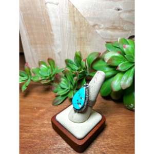 Zachariah David Blue Bird Turquoise & Sterling Silver <b>Adjustable</b> <b>Ring</b> Fashionable Bezel Setting Gift with Natural Gemstones - Product Image 3