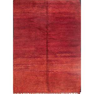 Alfombra de Lana Anudada a Mano Zuri de Gran Tamaño, Paem-1093, Patrón Abstracto Rojo y Naranja para el Hogar, Pasillo, Sala de Estar, Alfombra Rectangular - Product Image 1