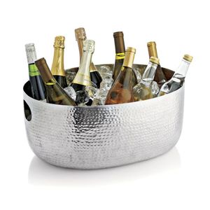 Cubo de champán de vino de acero inoxidable de Metal con tema de lujo con mango medio, bañera de bebida de Metal para fiesta de Bar - Product Image 2