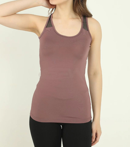 Débardeur extensible pour femme Chemise sans manches en tissu spandex à quatre voies Design Slim Fit évacuant l'humidité et confortable pour le yoga - Product Image 5
