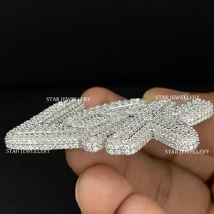 VVS Moissanite Letter Pendant, 925 Sterling Silver Iced Out VVS Moissanite Custom Pendant, Iced out VVS Moissanite Pendant - Product Image 5