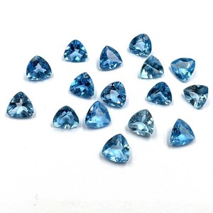 7mm Swiss <b>Blue</b> Topaz Trillion Cut Loose Gemstones for Jewelry Making Natural <b>Blue</b> Topaz Faceted Stone <b>Beads</b> By Indian Wholesaler - Product Image 2