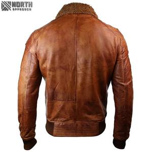 Chaqueta de bombardero de cuero genuino de piel de vaca 100% hecha a medida, servicio OEM frontal de camuflaje para hombres, ropa de calle Unisex para motociclistas - Product Image 6
