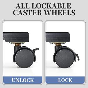 Support de plante en bois avec roulettes verrouillables, support de plante roulant robuste pour une utilisation en intérieur et en extérieur - Product Image 4