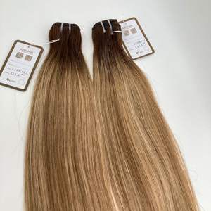 Extensiones de Cabello Vietnamita Virgen Remy 100% de Alta Calidad, 22 Pulgadas, Color Balayage, Trama Lisa # 2/4Q+6C - Product Image 6