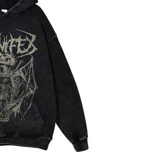 Personalizado de gran tamaño DTF DTG Rhinestone Sudadera con capucha para los hombres Streetwear moda pulóver sudadera fábrica al por mayor - Product Image 3