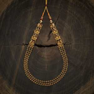 Silver Temple <b>Necklace</b> 177213 Gold Plated Religious Ethnic Style Chains for Wedding & Gift - Product Image 2