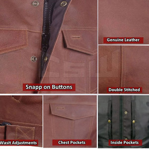 Débardeur élégant en cuir pour hommes, de haute qualité, 2019 - Product Image 6