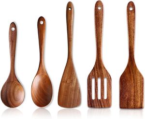 Lot de 5 ustensiles de cuisine en bois d'acacia pratiques pour cuisiner de haute qualité au Vietnam - Product Image 1