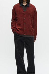 Pull en maille pour homme, coupe décontractée, poignets élastiques exclusifs, col en V, boutonné, élégant, poignets élastiques - Product Image 2