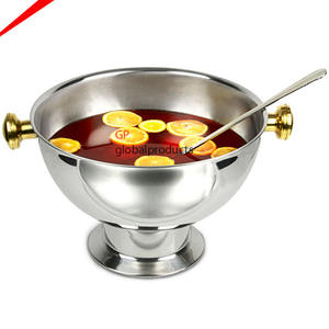 ชามสแตนเลสทรงกลมสำหรับตกแต่งบ้าน,ถ้วยมีหูจับสีทองทำจากโลหะ - Product Image 2