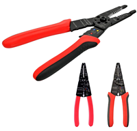Dénudeur de fils réglable 8 pouces, ergonomique, avec marquages AWG clairs, mâchoires longues de 43 mm, outil portable de coupe et de sertissage de câbles, pour électriciens, pêche, OEM