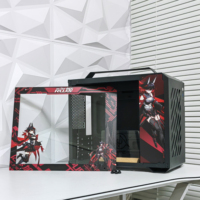 X200 casing komputer portabel karakter bertema yang dapat disesuaikan m-atx/Itx dimensi kedua casing mikro vertikal Anime logam