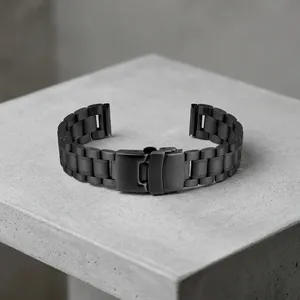 Bracelet de montre intelligent unisexe de luxe GD016 en acier inoxydable noir avec boucle en acier inoxydable, bracelet de montre réglable, pièces de montre - Product Image 3