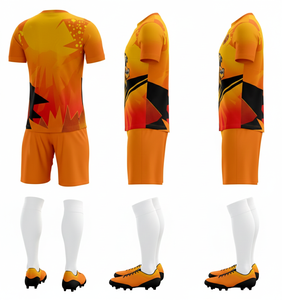 Conjuntos de Uniformes de Fútbol Personalizados por Sublimación para Hombre, Camiseta de Fútbol Transpirable de Secado Rápido, Impresión de Nombre y Logotipo del Equipo, 100% Poliéster - Product Image 4