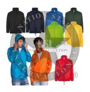 Casual Fashion Customize Size Green <b>Black</b> Panels Windbreaker <b>Jacket</b> <b>With</b> Zipper Closure & Side Pockets <b>Hood</b> <b>Jacket</b> - Product Image 3