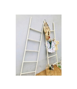 Échelle en tissu de bambou naturel du Vietnam 150 cm de hauteur stockage décoratif en bois pour la maison jardin ou garage - Product Image 5