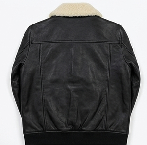 <b>Men</b> Premium Genuine Leather Bomber <b>Jacket</b> Zipper Closure Cozy Removable Fur Collar Winter Warmth Streetwear Style Quick Dry - Product Image 5
