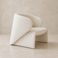 Fauteuil lounge sculptural rembourré sur mesure, fauteuil d'appoint incurvé moderne pour hôtel, villa, appartement