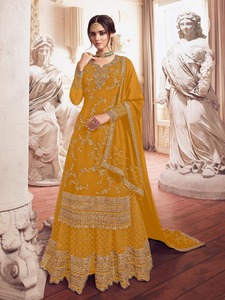 Nouveau costume de Sharara en tissu intérieur en Faux Georgette élastique à la mode pour les femmes vêtements de fête de mariage pakistanais et indiens à point libre - Product Image 3