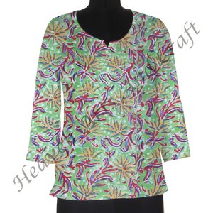 Bloque de mano Kurti Vestido corto Casual Bloque de mano Impreso Diseñador Vestido Bloque de mano Impreso Algodón Kurti Vestido Étnico - Product Image 5