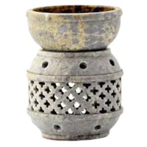 Bas prix meilleure vente noir stéatite parfum brûleur à mazout à la main Jaali travail diffuseur d'huile pour prêt à expédier - Product Image 3