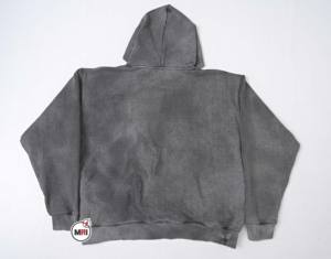 Venta al por mayor de calidad premium 100% algodón polar lavado ácido gris Sudadera con capucha transpirable diseño personalizado streetwear - Product Image 3