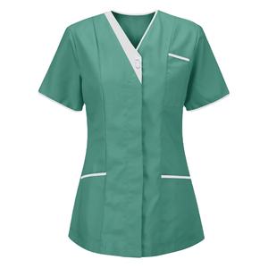 Blusa de manga corta para enfermera, Túnica de bolsillo para mujer, pantalones de salón de belleza, uniformes médicos para cuidado Dental y veterinario - Product Image 1