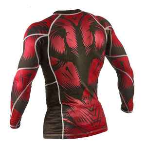 100% good quality Wholesale Men Sublimation <b>Printed</b> Spandex Gym <b>Surfing</b> Diving Compression Long Sleeve Shirts For Men - Product Image 3