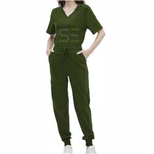 Unisex Hospital Scrub Suit <b>Long</b> Sleeve Nurse Uniforms Medical Scrubs Stretch Breathable Twill Fabric <b>T</b>-<b>Shirt</b> Top Comfortable - Product Image 1