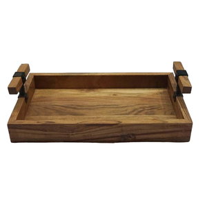 Top Selling Premium Quality Wooden Tray Metal Handles Wood Inlay Modern Design Multi-piece Serving Storage <b>Shelves</b> Unit Decor - Product Image 6