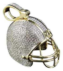 Colgante de Diamantes de Oro Amarillo de 14k con Baño de Rodio Estilo Hip Hop Luxira con Engaste de Garra y Diseño de Casco de la NFL, 4.25 Quilates, para Hombre - Product Image 1
