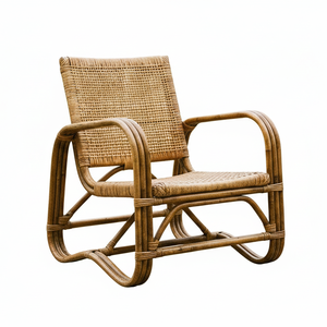 Chaise en rotin d'extérieur confortable, durable, écologique, légère et minimaliste pour la salle à manger, le salon ou la ferme - Product Image 3