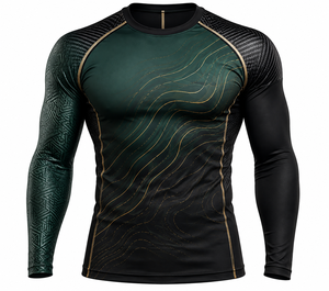 Custom MMA Rash Guard <b>Compression</b> <b>Shirt</b> Sublimation Fighting Top UV Protection Quick Dry Sports Rashguard - Product Image 1