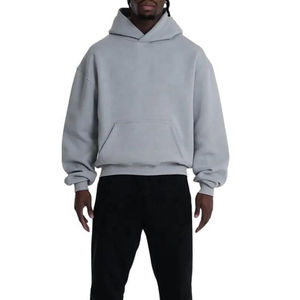 Sweat à capuche grande taille en polaire lourde pour hommes 100% coton brodé Technique hiver Streetwear surdimensionné - Product Image 4
