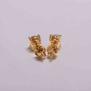 Pendientes de Diamante CVD de Corte Redondo de 1 Quilate para Mujer, Pendientes de Oro Amarillo Sólido de 14 Quilates, Regalo para Mujer - Product Image 3