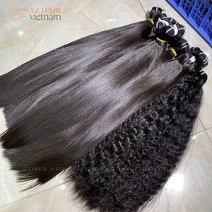 Vente en gros d'extensions de cheveux Remy vietnamiens trame brute droite extensions de cheveux humains de couleur noire naturelle - Product Image 1