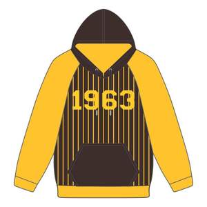 Año de Fundación 1963 Iota Phi Theta Brown Body Gold Raglan Pinstripes Pullover Hoodie Greek Fraternity Apparel Divine Nine HBCU - Product Image 2