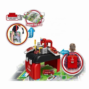 Mochila portátil de plástico para regalo de cumpleaños, mapa de aleación, helicóptero, motor de bomberos, camiones, coches, garaje, camión, estacionamiento, <span class=keywords><strong>juguete</strong></span> - Product Image 2