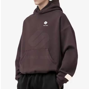 เสื้อฮู้ดโอเวอร์ไซส์สำหรับผู้ชายผ้าฝ้าย100% โอเวอร์ไซส์แบบเรียบออกแบบได้ตามต้องการดีไซน์ใหม่ - Product Image 2