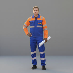 Vêtements de sécurité personnalisés, classe 2 ANSI, haute visibilité, réfléchissants, LED clignotants, imperméables, 100% polyester, combinaisons de chantier 2 couleurs - Product Image 4