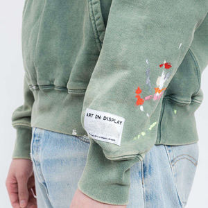 Sweat-shirt en coton lourd, écologique, respirant, durable, délavé à l'acide, avec inscription, finition rétro délavée, pour les commandes en gros - Product Image 6