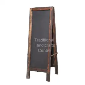 Wd Black Board legno rustico medio Double face telaio Free Standing lavagna Sandwich Board lavagna lavagna