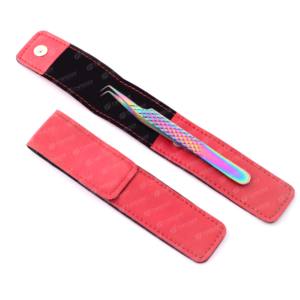 คีมหนีบขนตาสีเงินคุณภาพสูงแหนบสำหรับต่อขนตาแบบมืออาชีพ90องศาโลโก้แบบกำหนดเองพร้อมที่หนีบเส้นใย - Product Image 5