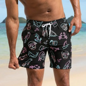 ผลิตกางเกงขาสั้นพิมพ์ลายสไตล์ฮิปสเตอร์สำหรับผู้ชายฤดูร้อน ออกแบบตามสั่ง เป็นมิตรกับสิ่งแวดล้อม เอวยางยืด ไซส์ใหญ่ แห้งเร็ว - Product Image 6