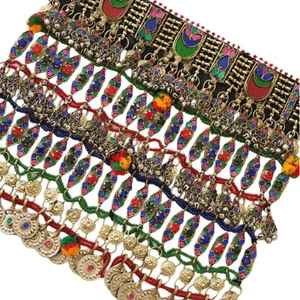 Nouveauté très vendue, vente directe, ensemble de bijoux brodés à la main, style afghan, tribal, Kuchi, bleu - Product Image 5