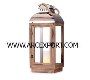 Juego de 3 linternas de decoración estándar elegantes de diseño de oro rosa bien pulido de diferentes tamaños para boda - Product Image 3